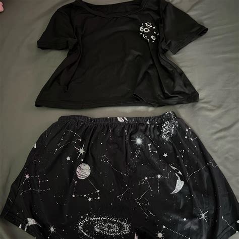 SHEIN Women's Black and White Pajamas | Depop