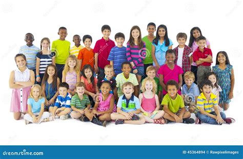 Large Group of Children Smiling Stock Photo - Image of cheerful ...