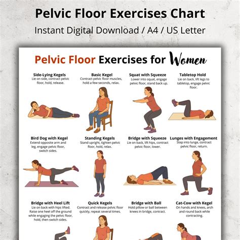 Pelvic Floor Exercises Chart for Women – Kegel Exercise Printable ...
