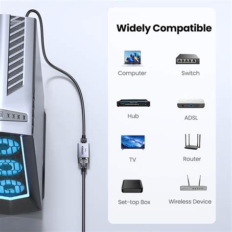Uniqkart Cat8 Cat7 Cat6 Ethernet Cable Adapter Aluminum Alloy RJ45 Con ...