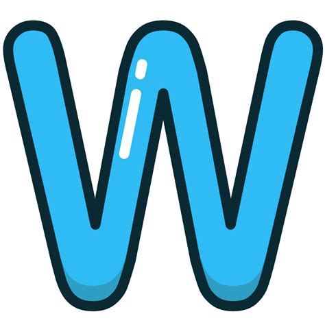 Alphabet, blue, letter, upper, w icon - Free download