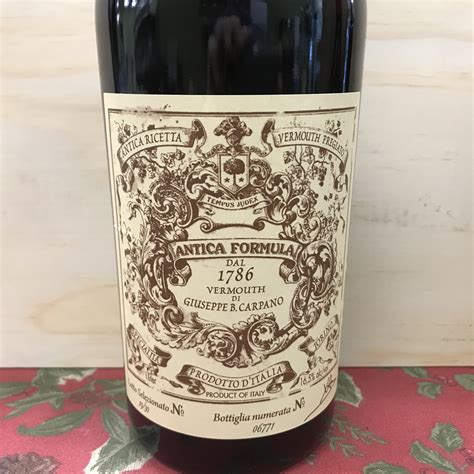 Carpano Antica Formula Sweet Vermouth 750ml [sweet, red, 16.5abv] - $49 ...