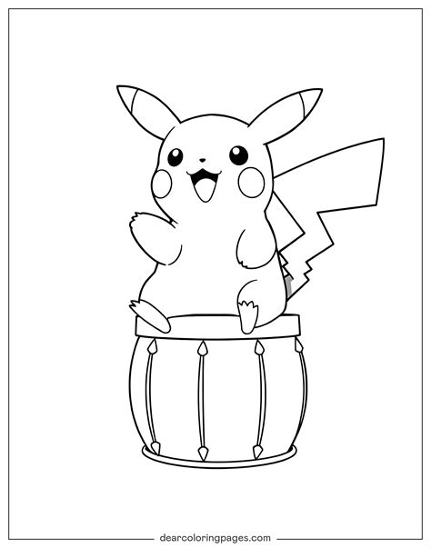 Birthday Pikachu Coloring Pages