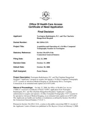 Fillable Online PDF Office Of Health Care Access Certificate of Need ...