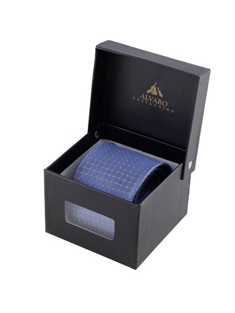 Geometric Blue Coloured Silk Necktie | Alvaro Castagnino