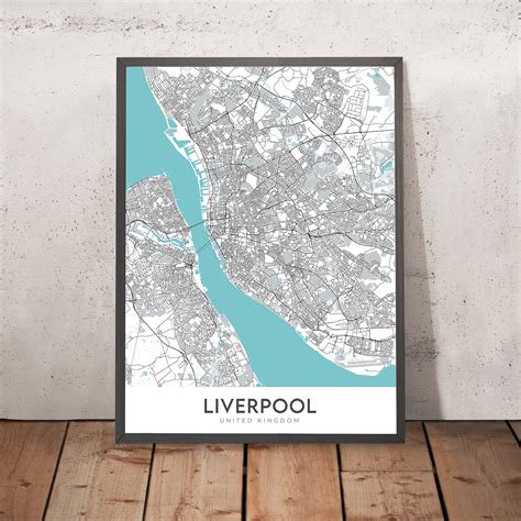 Modern City Map of Liverpool, UK: City Centre, St George's Hall, Tate ...