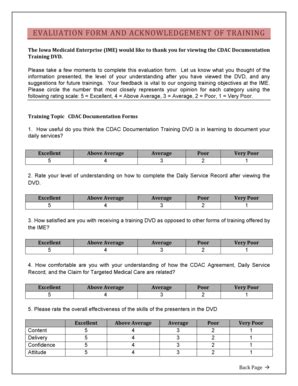 Fillable Online ime state ia Training Evaluation Form-DVD(2) - Iowa ...
