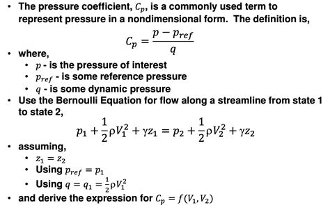 Solved - The pressure coefficient, Cp, is a commonly used | Chegg.com