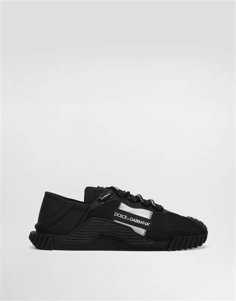 NS1 slip on sneakers in mixed materials in Black for Men | Dolce&Gabbana®