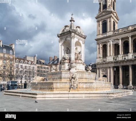 Church and fountain of Saint Sulpice, Paris, France Stock Photo - Alamy