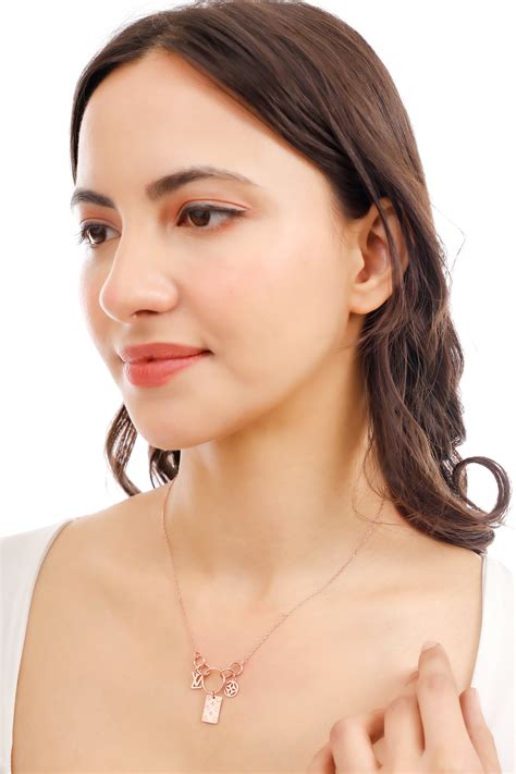 LV Chain in Rose Gold Polish & Gold – 92.5 HM Silver Stylish Jewelry