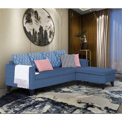 Adorn India Dorothy Blossom L Shape 5 Seater Sofa Set (Right Hand Side