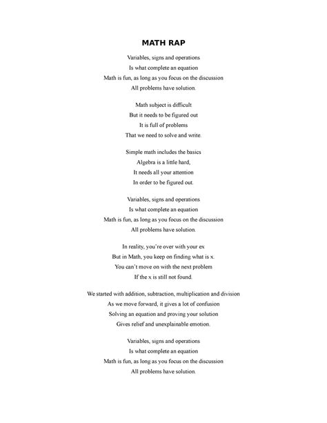 Image result for Fun Math Raps