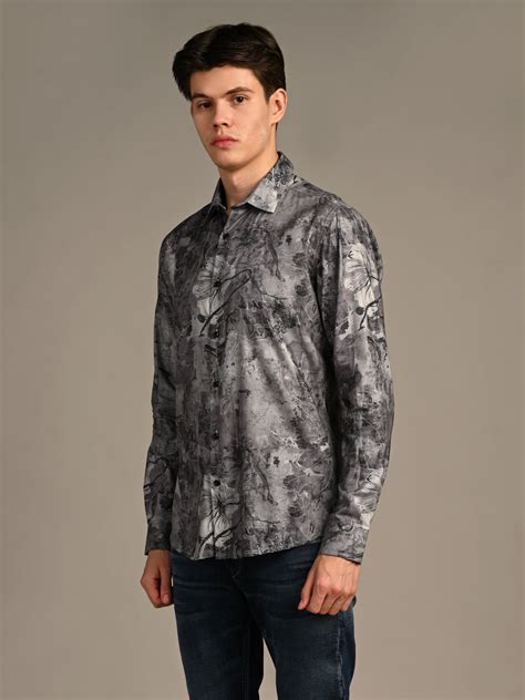 Killer Men Dark Grey Printed Slim Fit Shirts – Killer Jeans