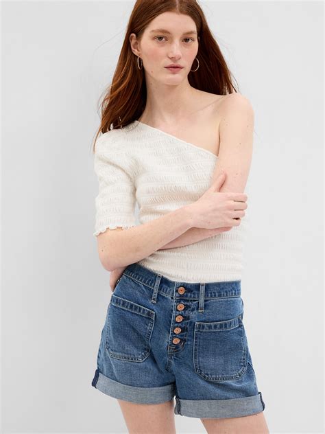 5" Mid Rise Denim Girlfriend Shorts | Gap