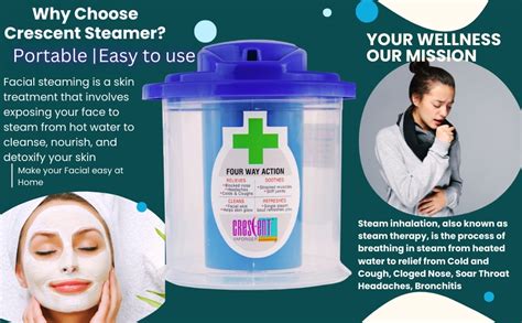 Crescent Steamer for Cold - Easy to Use, Lightweight & Portable Face ...