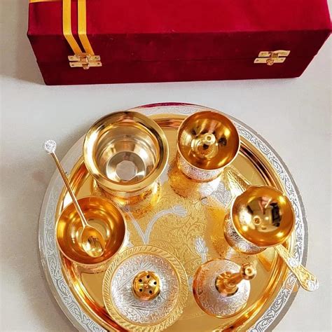 Traditional Brass Puja Thali Set – Royal Entice