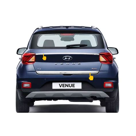 Hyundai Venue Complete Rear Diggy Trunk Steamer Chrome Garnish (Set of ...