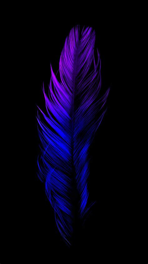 Download Blue, Black And Purple Aesthetic Feather Wallpaper ...