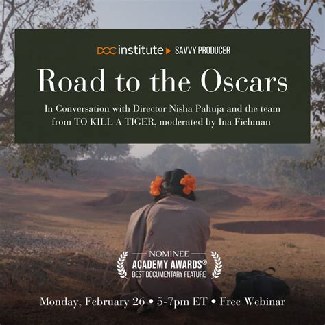 📅 Mark Your Calendar! To Kill a Tiger , directed by 2022 DOC Vanguard Award recipient Nisha ...