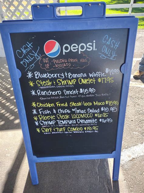 Menu at Hawaiian Style Cafe, Waimea