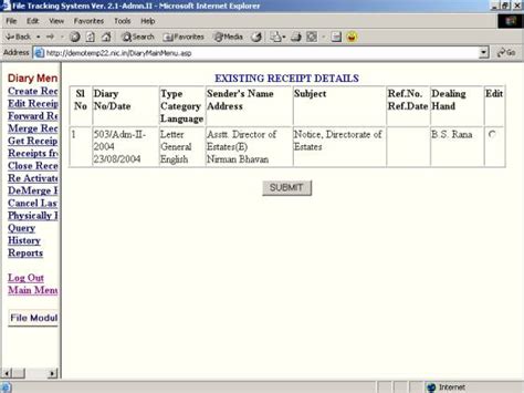 User Manual for File Tracking System