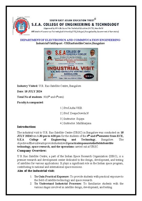 Industrial-visit-report-u-r-rao-satellite-centre 18 JULY 2024 ...