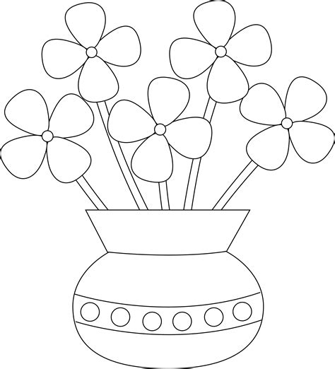 easy flower vase drawing