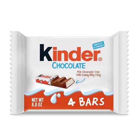 Kinder Chocolate, Milk Chocolate Bar, Individually Wrapped Candy, 1.8 ...