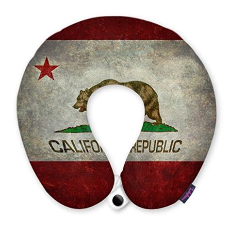 FUNKYLICIOUS Travel Pillow California Republic State Flag Vintage Retro ...