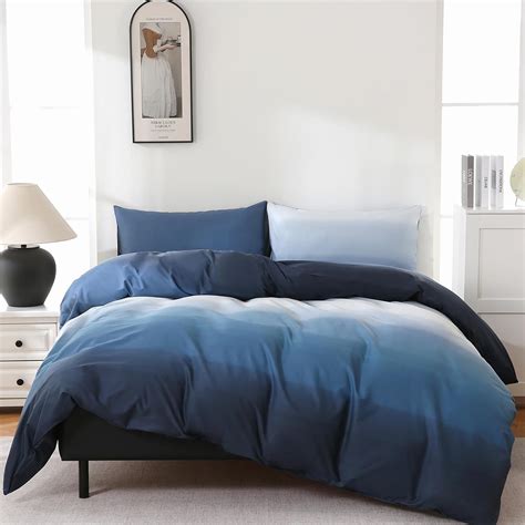 Amazon.com: Cozaline Blue and White Comforter Set King Size 100% Cotton ...