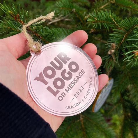 Custom Christmas Tree Ornament, Mirrored Acrylic Bulk Wholesale Logo ...