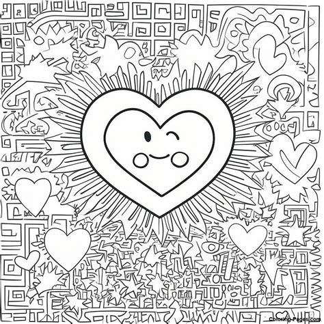 Keith Haring Heart Coloring Page