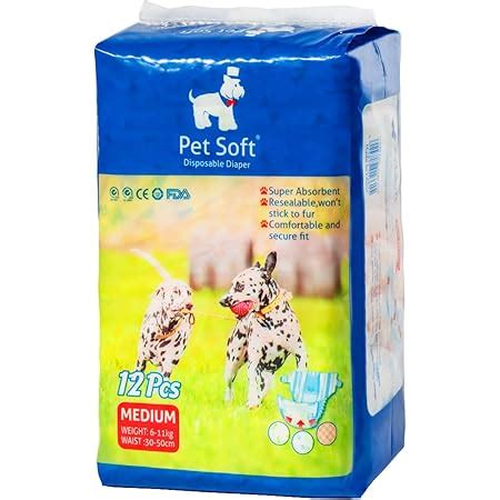 Buy Pet Soft Pet Disposable Female Puppy Dog Diaper,12Pcs,M Online at ...