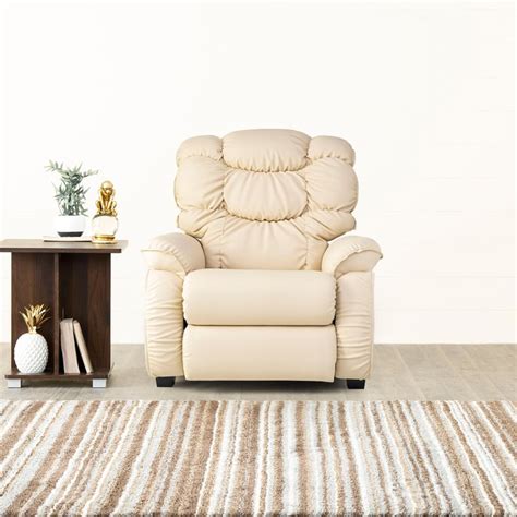 Buy Helios Verona Faux Leather 1-Seater Recliner - Cream from Helios by ...