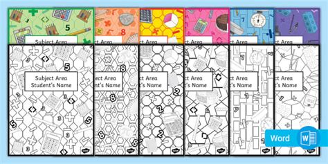 Editable Math Binder Covers for 6th-8th Grade (teacher made)