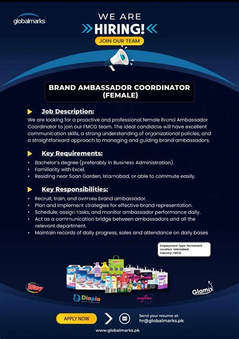 Global Marks Pvt Ltd Jobs Brand Ambassador Coordinator