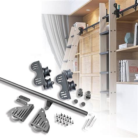 Heavy Duty Steel Sliding Ladder Hardware Kit for Retractable Rolling ...