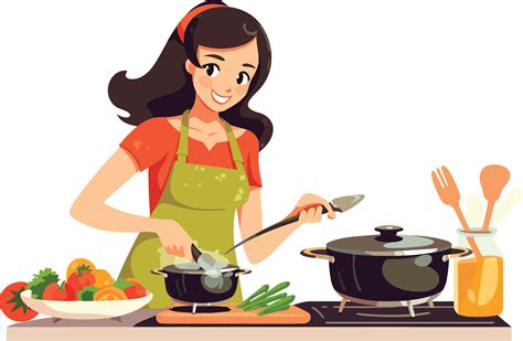 Cooking Food In Kitchen Clipart