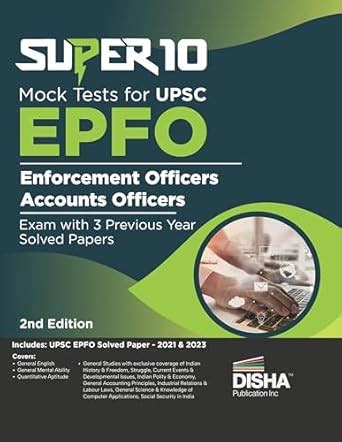 Super 10 Mock Tests for UPSC EPFO (Enforcement Officers/Accounts ...