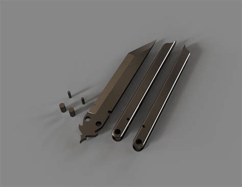 Stylized Butterfly Knife 3D model 3D printable | CGTrader