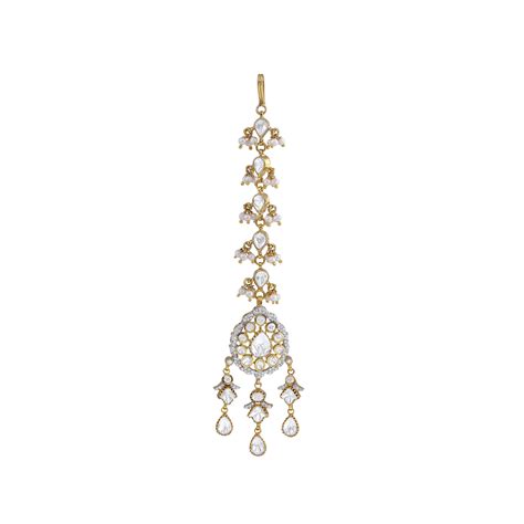 Silver Maang Tikka with Pear-Cut CZ and Seed Pearl Clusters – Tavya ...