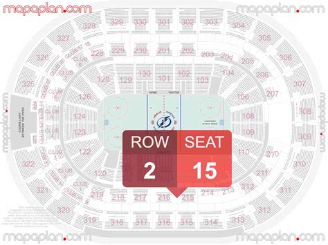 Tampa Amalie Arena detailed interactive seating chart with seat & row ...