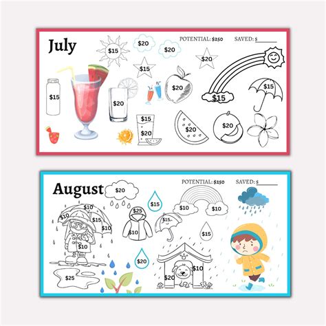 Buy Monthly Savings Challenge Printable 12 Month Color Saving Online in ...