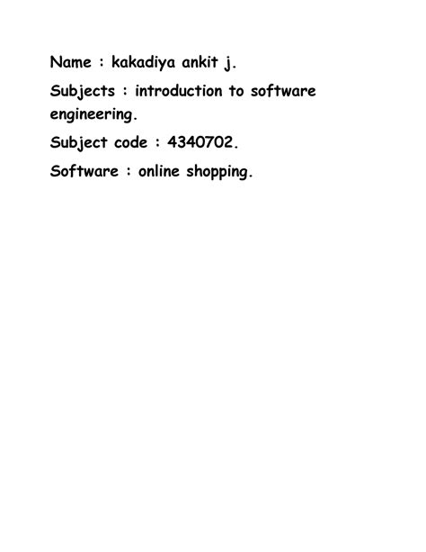 Ankit online se - Name : kakadiya ankit j. Subjects : introduction to ...