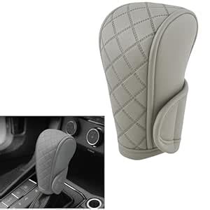 DETACHI Car Gear Knob Cover Premium PU Leather Grey Non Slip Waterproof ...