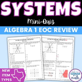 System Of Equation Quiz Teaching Resources | TPT