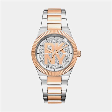 Logo Women Quartz Silver Dial Analog Stainless Steel Watch DK1L102M025 ...