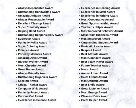 Mega Class Awards, Student Awards, 50 Printable Awards, School ...