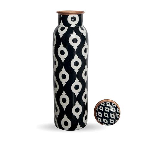 Rudra Exports Meena printed Copper Water Bottle 1000 ML Blue : Amazon ...